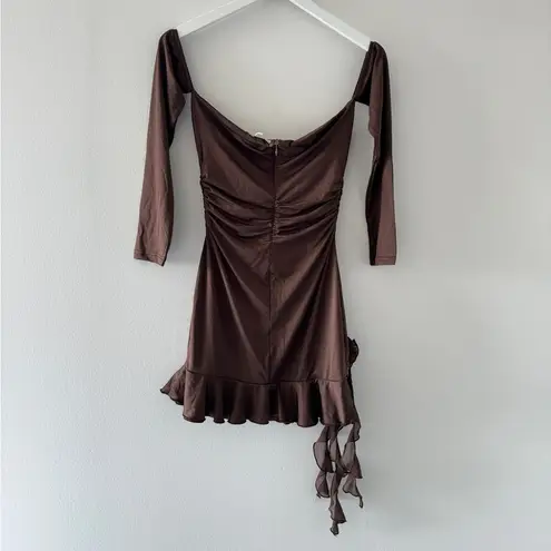 House Of CB  Alix Brown Mini Dress M thumbnail 5