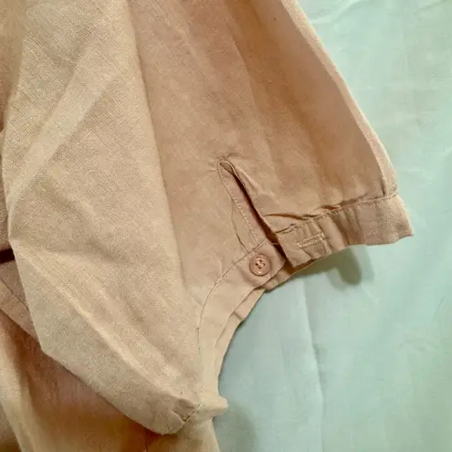 Women’s Plus Size 2X Embroidered Peach/Khaki colored Blouse. Pink