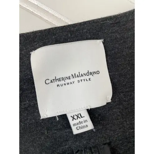 Catherine Malandrino Women's Runway Style Charcoal Gray Side Zip Jacket Size 2XL