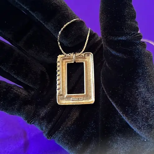 Park Lane NWOT Vintage square gold tone crystal like accents long chain necklace