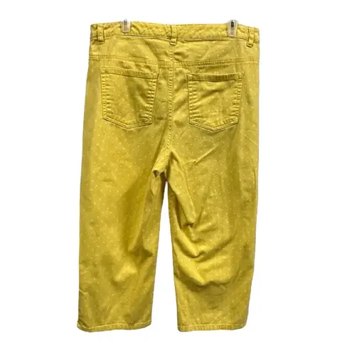 Christopher & Banks Set CJ Christopher Banks Yellow White Polka Dot Jean Jacket 2X Cropped Pants 14