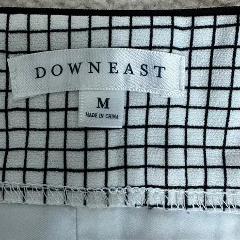 Downeast Pencil Skirt White Grid Pattern Career Wear Business Casual Size Med