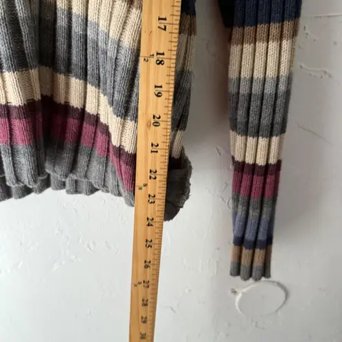 Christopher & Banks Vintage 90s Grunge Women's Striped Ribbed Crewneck Sweater L