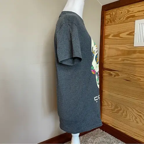 Tropical Relax Sugar Skull Cozumel Mexico Grey Short Sleeve Tee Small Gray