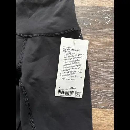 Lululemon  Wunder Train High Rise 28” Black Size 2 NWT