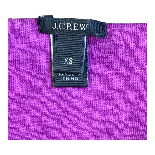 J. Crew Purple Sequin Striped Top Short Sleeve Party Sparkle Women Size XS