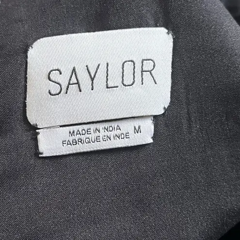 Saylor Fritz Floral Print Long Sleeve Babydoll Dress Sz M Black Multi Floral