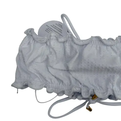 PQ SWIM PILYQ Bikini Top Size Small Amanda Stanton Sail White Remi Bandeau NWT