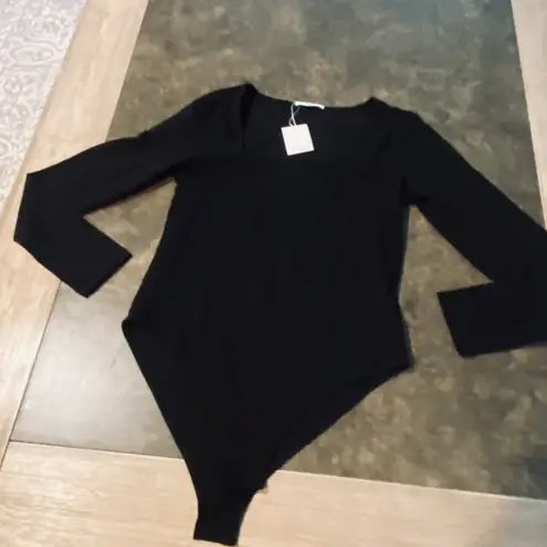 MANGOPOP Women's Square Neck Long Sleeve Bodysuit Tops