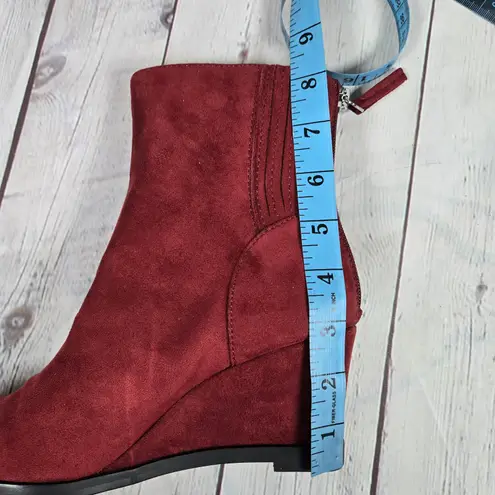Dolce Vita Tippy Heeled Suede Bootie Burgundy 7 NWT Red