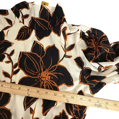 Alexia Admor Saliah Maxi Dress Womens 6 Mock neck Floral Blouson Sleeve Modest