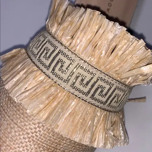 Michelle McDowell Carmen Natural Tan Woven Raffia Gold Mules Slip On Fringe 8