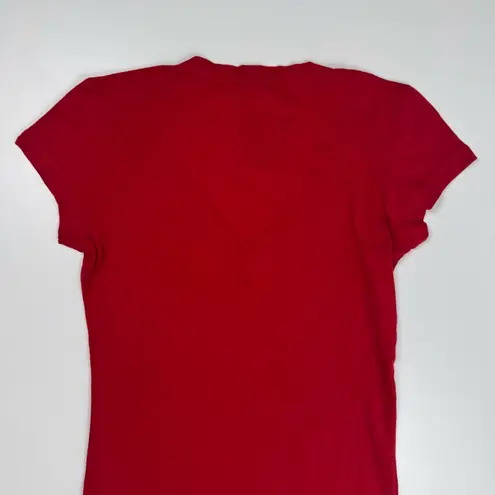 G by Guess Vintage Deadstock Y2K Red Tee Gold & Black Cheetah Sequin Size Small