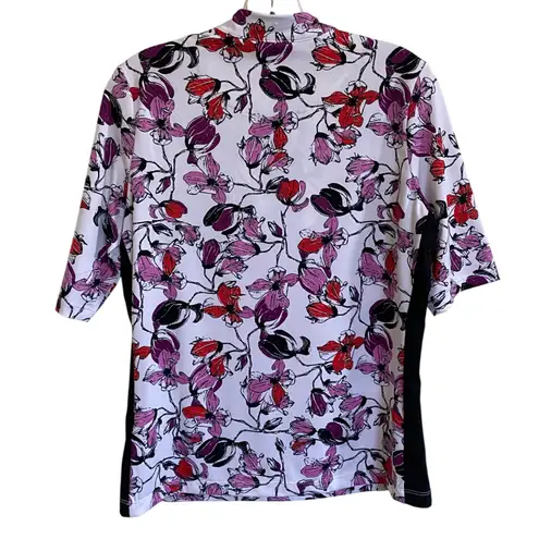 TAIL WOMENS WHITE LABEL ZIP POLO GOLF TENNIS PICKLEBALL SHIRT TOP M Floral Size M