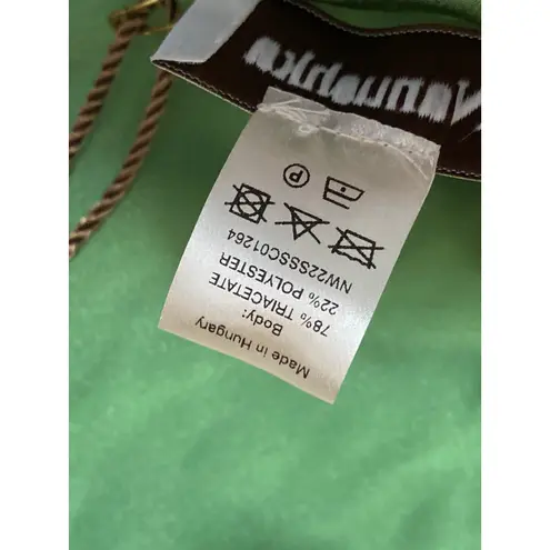 NEW Nanushka Green Silk Satin Strapless Tie Back Bandea Bustier Blouse Top OS Size undefined