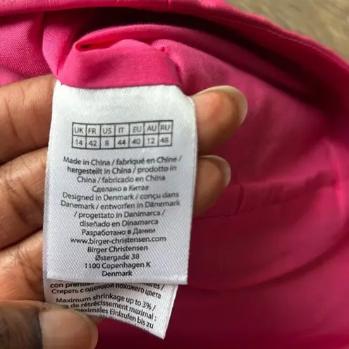 ROTATE Emili Logo Embossed Strapless Cropped Top US Size 8 in Fuschia Purple Pink