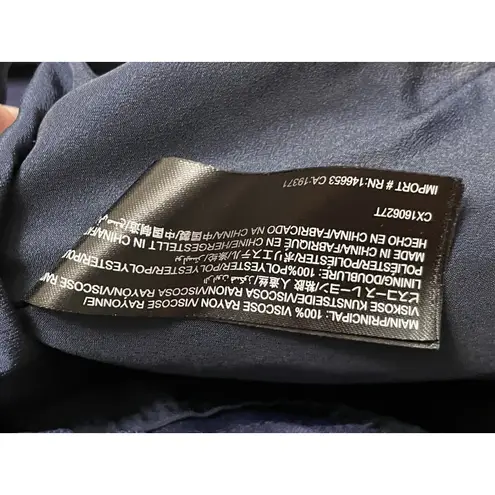 C/MEO COLLECTIVE Cold Shoulder Top Women Large Navy Blue Lined Blouse Anthro