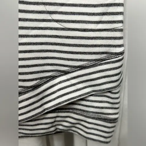Ideology Womens Harmony Noir Gray White Striped Crossover-Hem Tunic Size XS Top