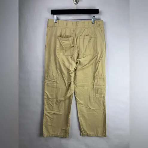 Utility Cargo Pants, Khaki, 100% Cotton, Workwear Minimalist Tan Size L
