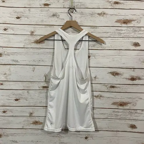 Zyia Active Mesh Racer Back Tank Top - White - Medium