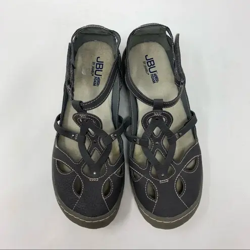 Jbu Jambu Sydney Sandal Mary Jane Closed Toe Hook Loop Sandal Grey Casual Shoe 9