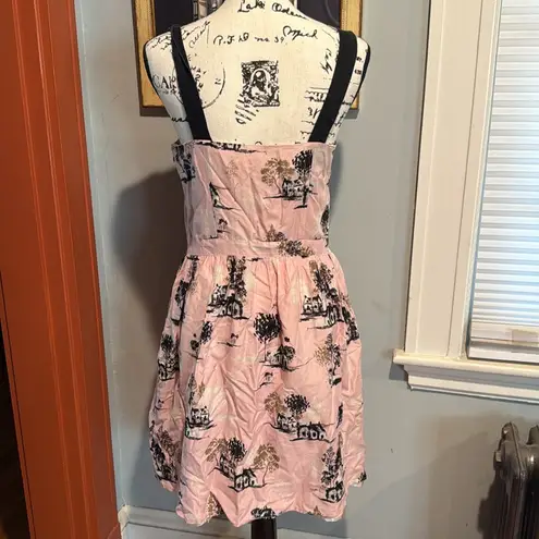 Burlapp Farmhouse Scene Pink Dress (M) Size M