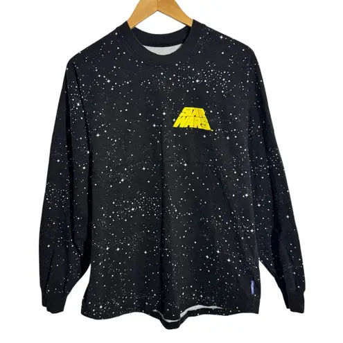 Spirit Jersey DisneyxSpirit Jersey Star Wars Galaxy Far Away Script Shirt Long Sleeve Black M