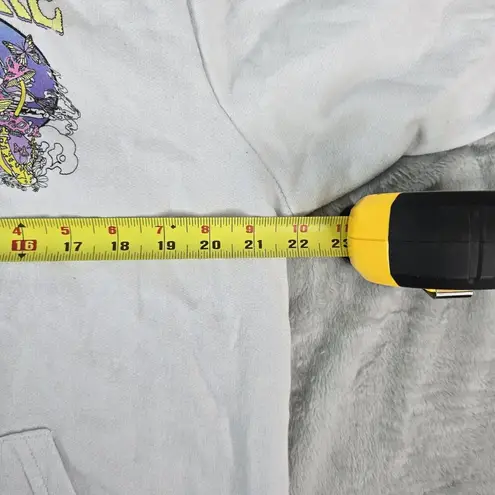 Fresh Laundry Explore Trippy Magic Shroom Skull Butterfly Hoodie Size Large Gray