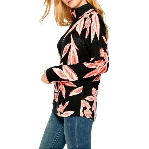 Nic+Zoe NWT Sweater Flowering Tundra Turtleneck Black Multi Size Medium NEW - Image 7