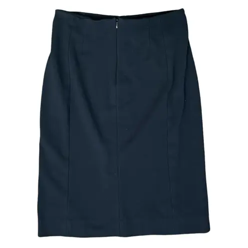 MM.LaFleur Navy Blue Greenpoint Center Back Zip Pencil Skirt Front Slit Size 6 - Image 4