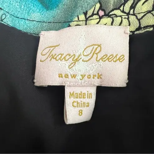 Tracy Reese Silk Blend Pencil Skirt Colorful Pink & Blue Stretch Sz 8 Dopamine