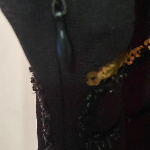BEYONDBABE WO SIZE XL Elegant Black and Gold SEQUINS FLAPPER Women's STYLE Dress