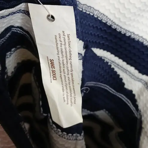 Sans Souci NWT blue and white striped fit& flare mini dress size large