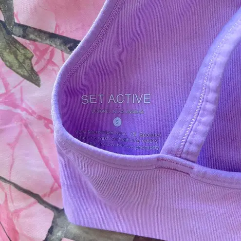 Set Active sports bra cross back lilac purple