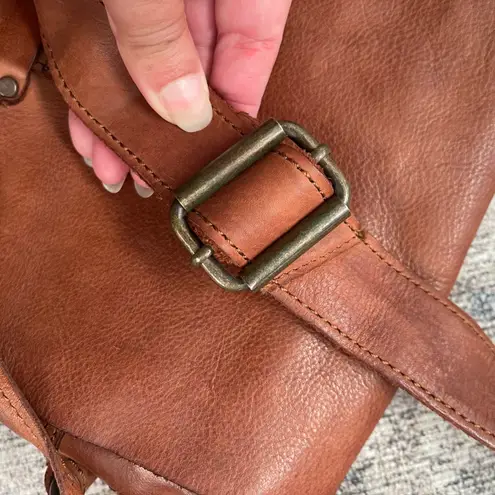 Harbour 2nd Leather Crossbody Bag Brown Distressed Anchor Flap Purse