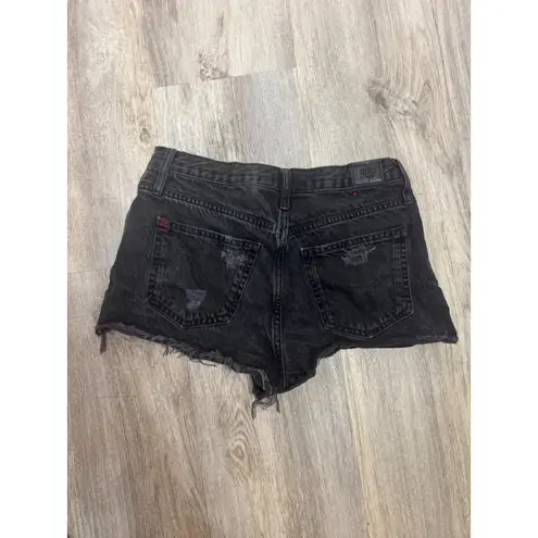 BDG Urban Outfitters Girlfriend High Rise Black Distressed Jean Shorts Size 28