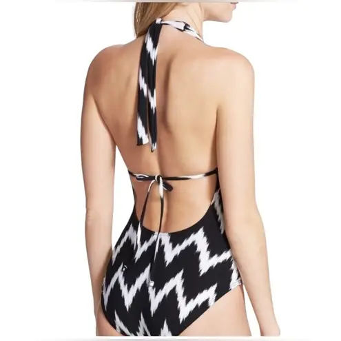 La Blanca Night Waves One Piece Halter Swimsuit Size 6