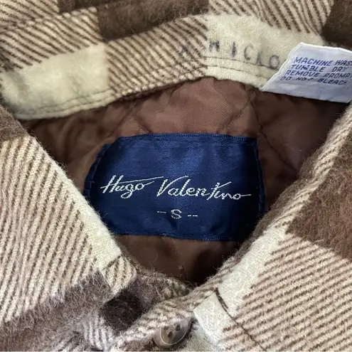 Hugo Valentino Buffalo Plaid Collared Button Down Shacket Brown/Cream (Small) Brown