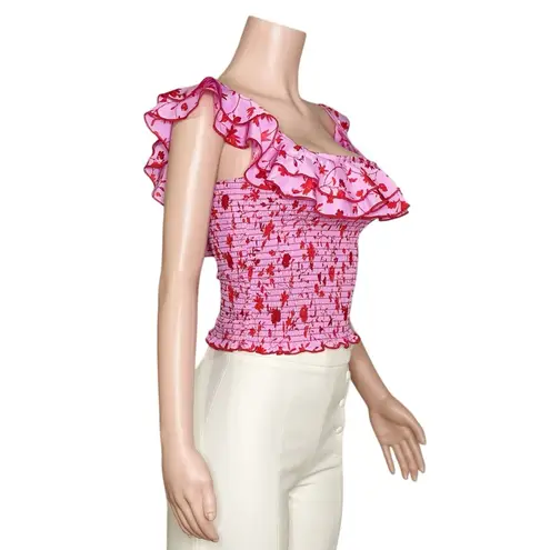 Likely Athena Floral Top, Red/Pink, XL