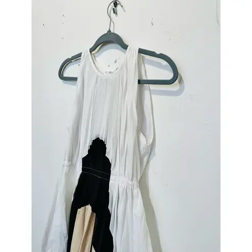 BIBHU MOHAPATRA x RTR Black White Colorblock Pleated Crewneck Flowy Dress Size 4