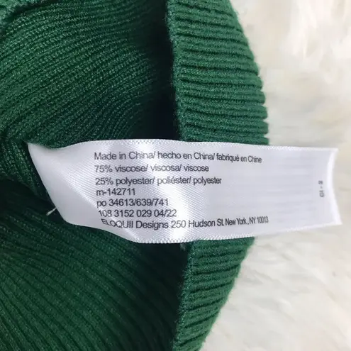 Eloquii Green Ribbed Cutout Turtleneck Cold Shoulder Open Shoulder Size 14 16