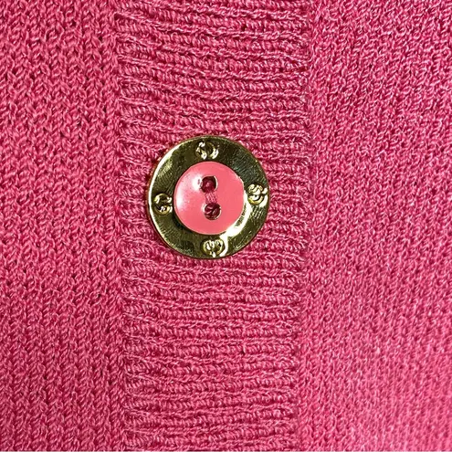 St. John Sport Hot Pink Barbiecore Santana Knit Blazer Cardigan Wool Blend