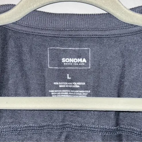 Sonoma  Gray Zip Up Jacket Women’s Size Large Hoodie Cotton Soft Lightweight Coat