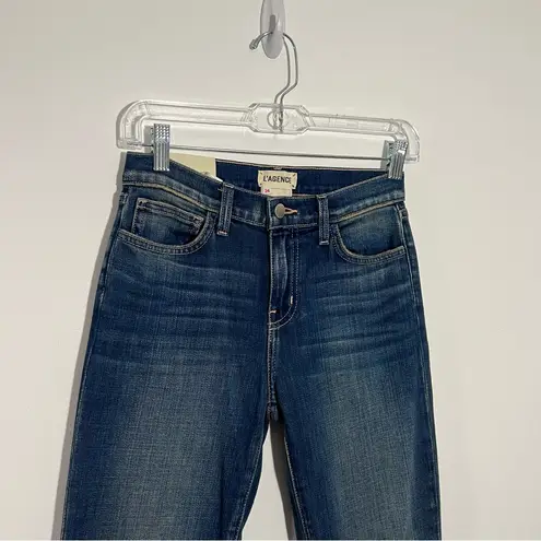 L'Agence NWT El Matador High Rise Slim Jeans Raw hem In Meridian Wash Size 24