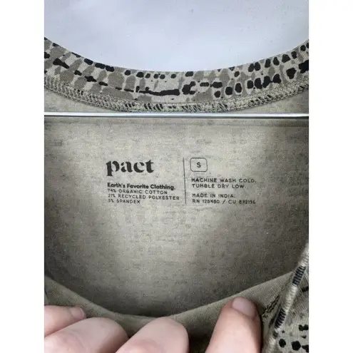 Pact Size S Revive Organic Cotton Stretch Long Sleeve Swing Shirt Dress Olive