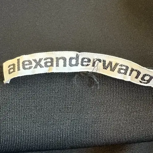 Alexander Wang Black Fitted Bodycon Dress Turtle Neck Cold Shoulder Size Small