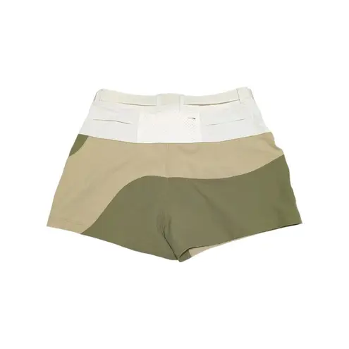 Outdoor Voices  RecTrek Shorts Colorblock Hiking Gorpcore Kelp Khaki Bone Medium