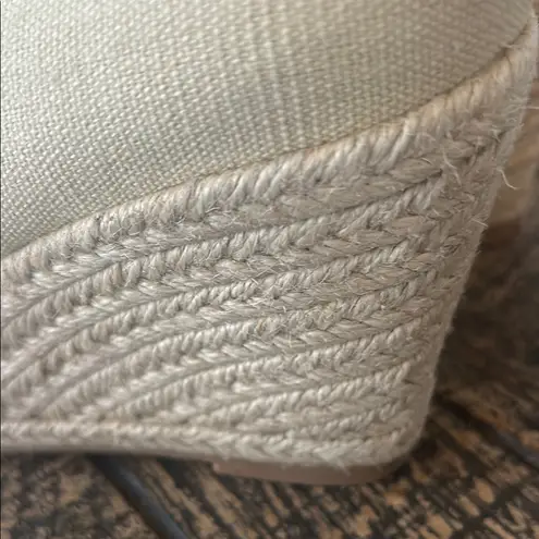 Women’s Beige Espadrille Wedge Heels Size 7.5 – Neutral Canvas