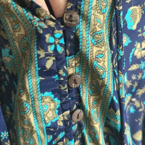 Evereve RAGA Floral Sapphire Blueprint Romper Size XS NWT