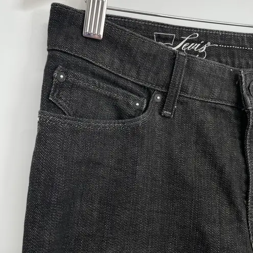 Denizen from Levi's Levis Womens Black Wash Mid Rise Demi Curve Jeans Retro Button Closure Denim 29